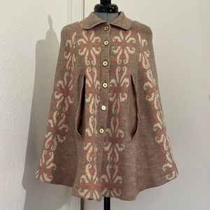 Mad Chen Anthropologie Wool Acrylic Cape
